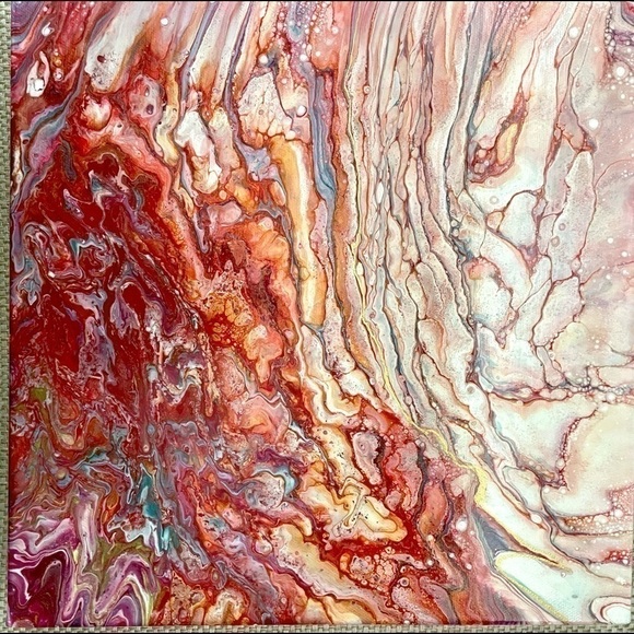 ORIGINAL Genuine Acrylic Painting 12” by 12” on 1” Canvas Unique Handmade in NC - Picture 3 of 11